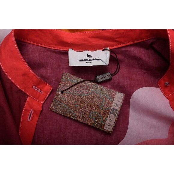 ETRO Milano Women Midi Shirt Dress Multicolor Paisley Wave SZ 38 US 2 Pocket NWT - Picture 6 of 6